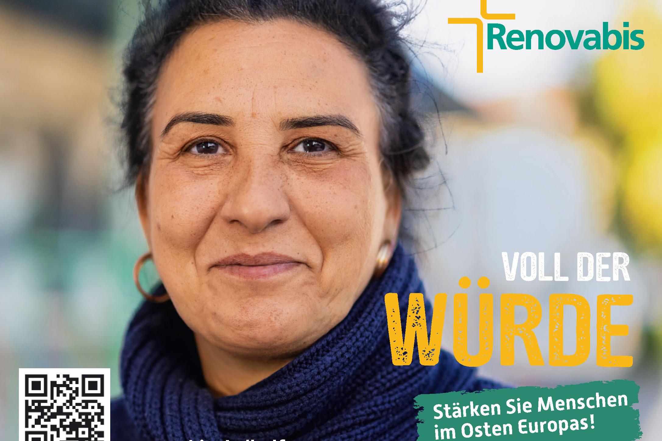 Renovabis Aktionsmotiv 2025 'Voll der Würde' mit einer starken Frau in Bulgarien