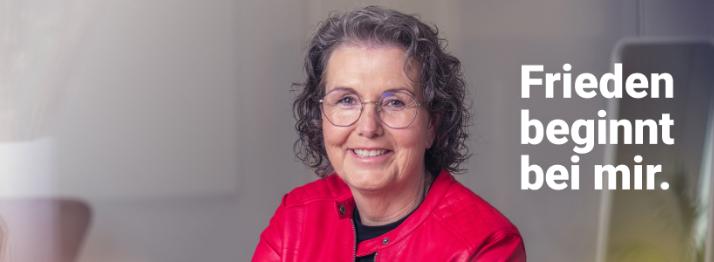 Web-Banner Caritas-Aktion 'Frieden beginnt bei mir' Uschi