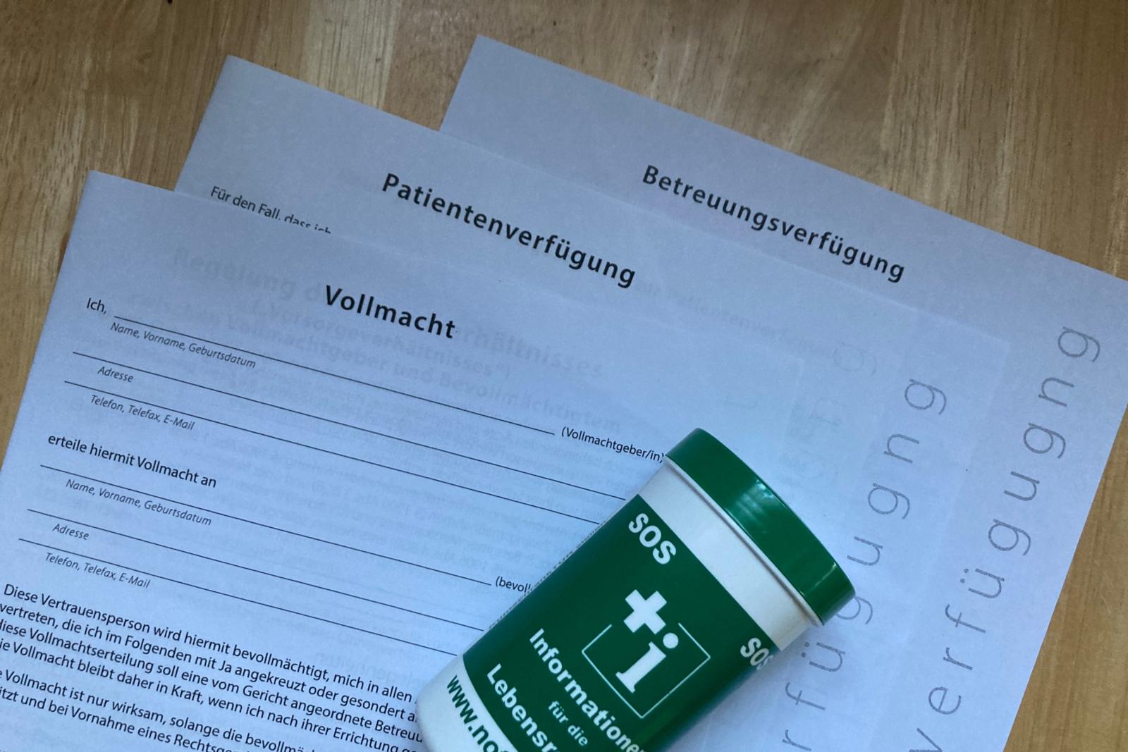 Patientenverfugung Vorsorgevollmacht Betreuungsverfugung