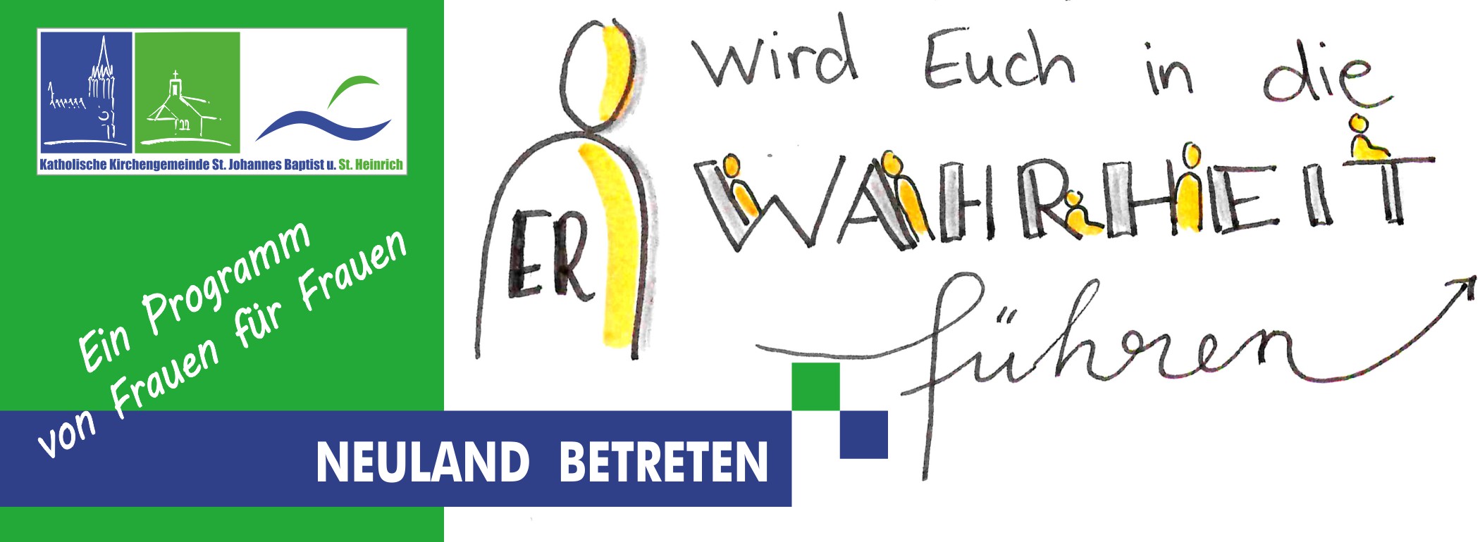 Handschriftliche Grafik mit Bibelzitat und gelb markierten Wörtern.