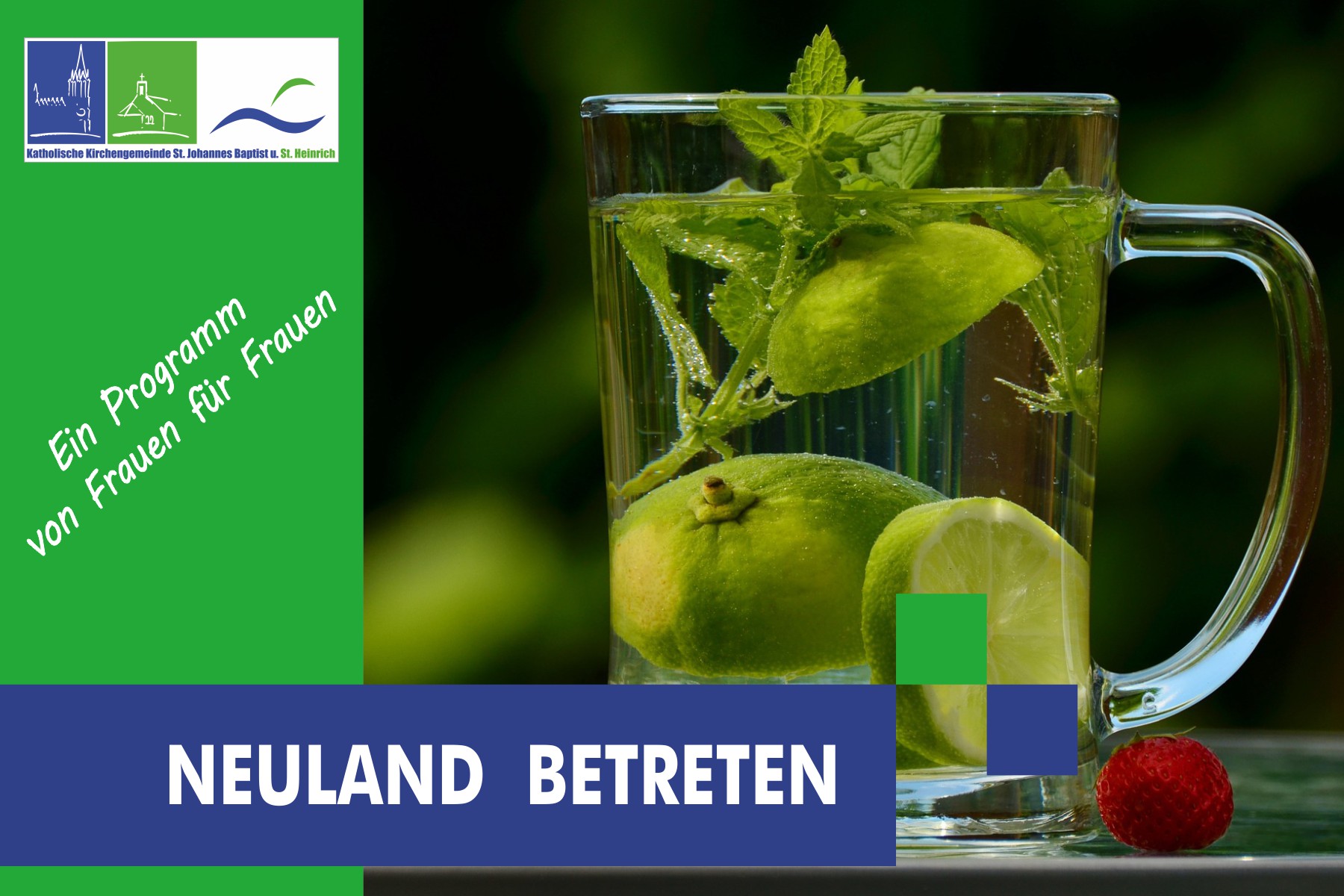 Zitronenmelisse und Limette in einem Teeglas