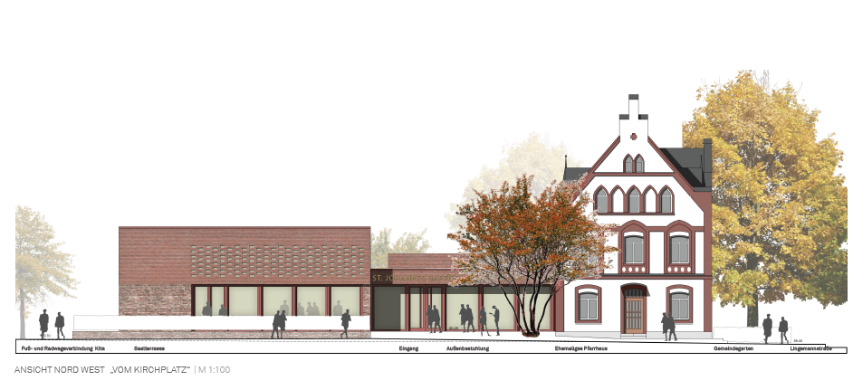 Skizze vom geplanten Neubau Pfarrzentrum