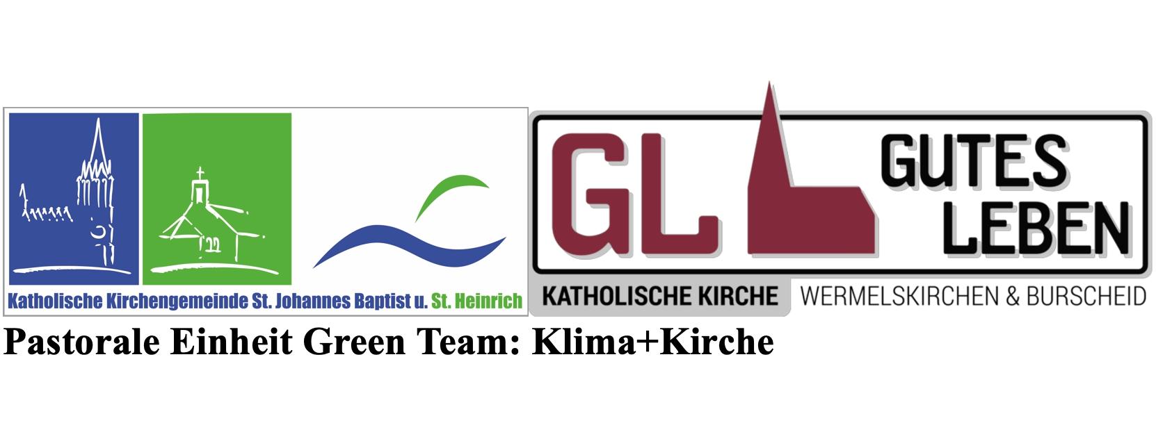 Logos der nun zusammengeschlossenen Pfarreien aus Leichlingen, Burscheid und Wermelskirchen, aus denen gemeinsam das Team Klima+Kirche zusammengefunden hat