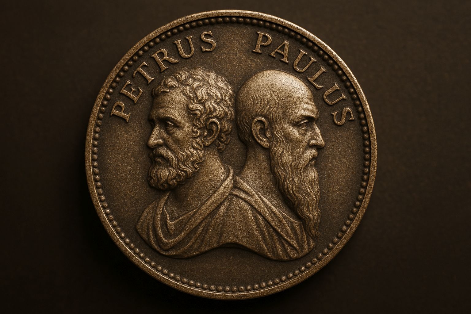 Münze mit Petrus und Paulus - KI generiert
