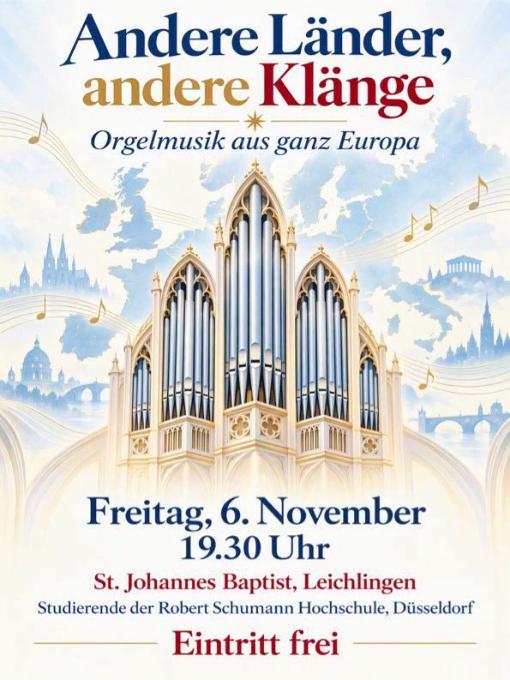 Plakat Orgelmusik aus ganz Europa am 06.11.2026