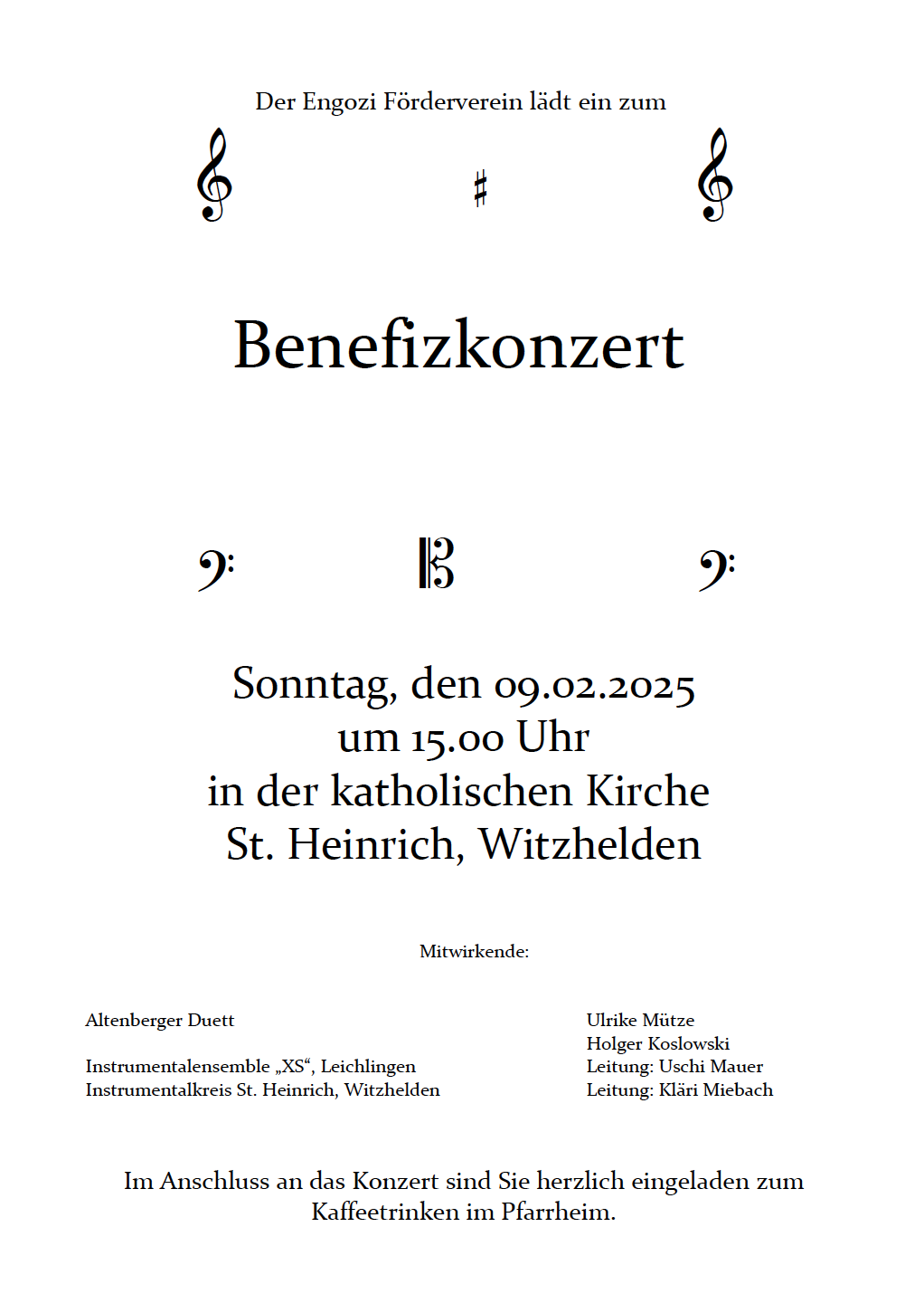 Benefizkonzert des Engonzi Fördervereins in St. Heinrich 2025