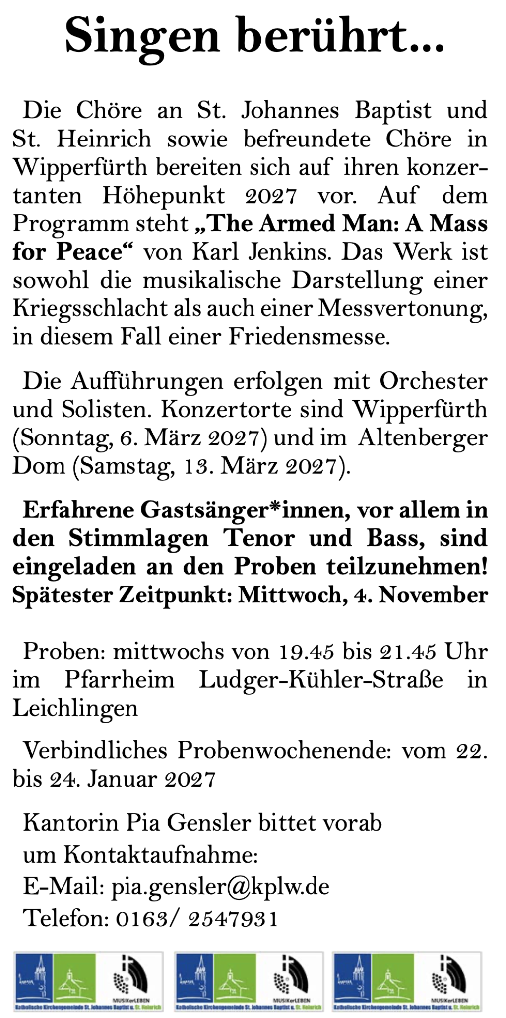 Sängerwerbung für Chor-Projekt 2027, Seite 2