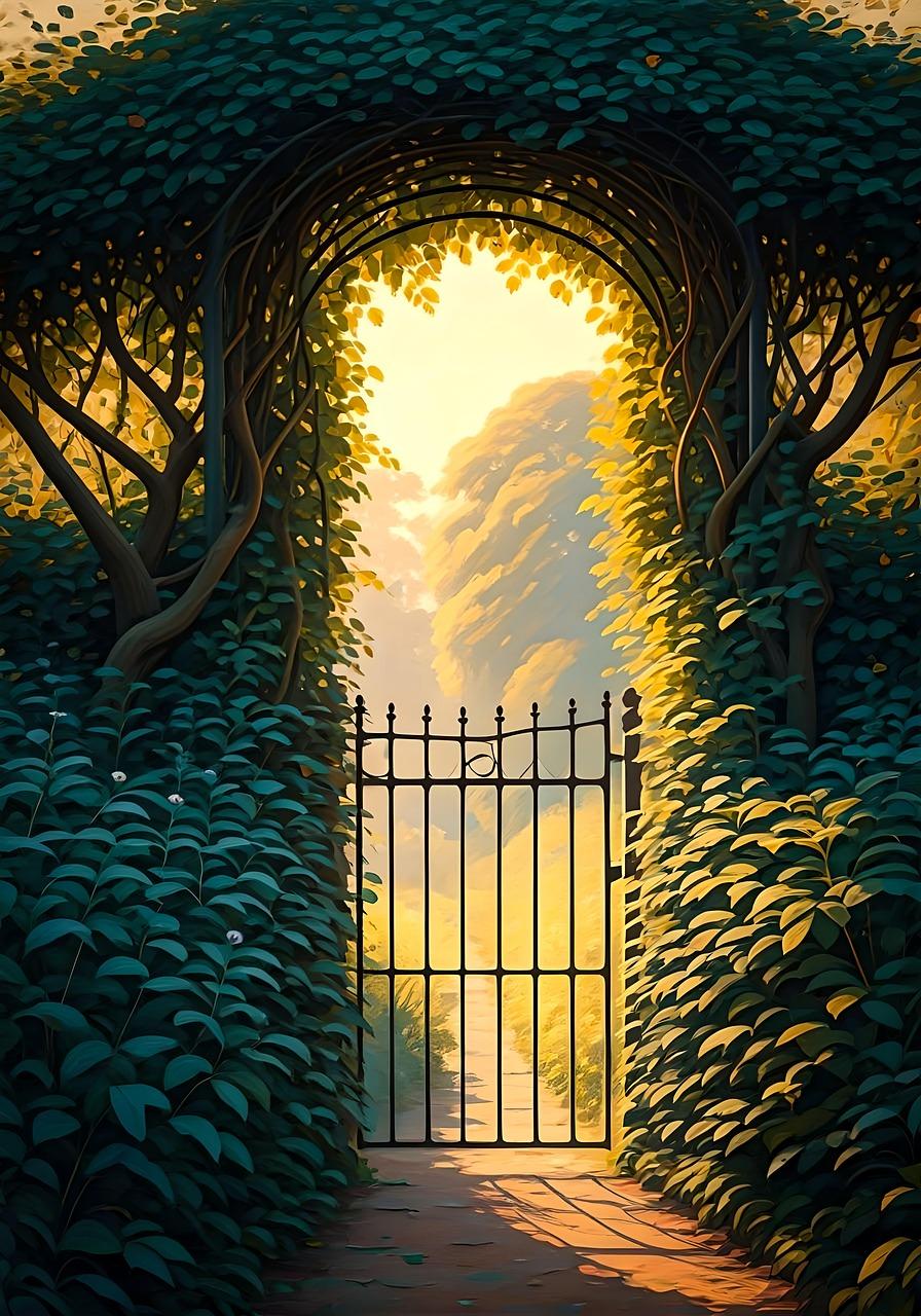 Gartentor in Heckenbogen