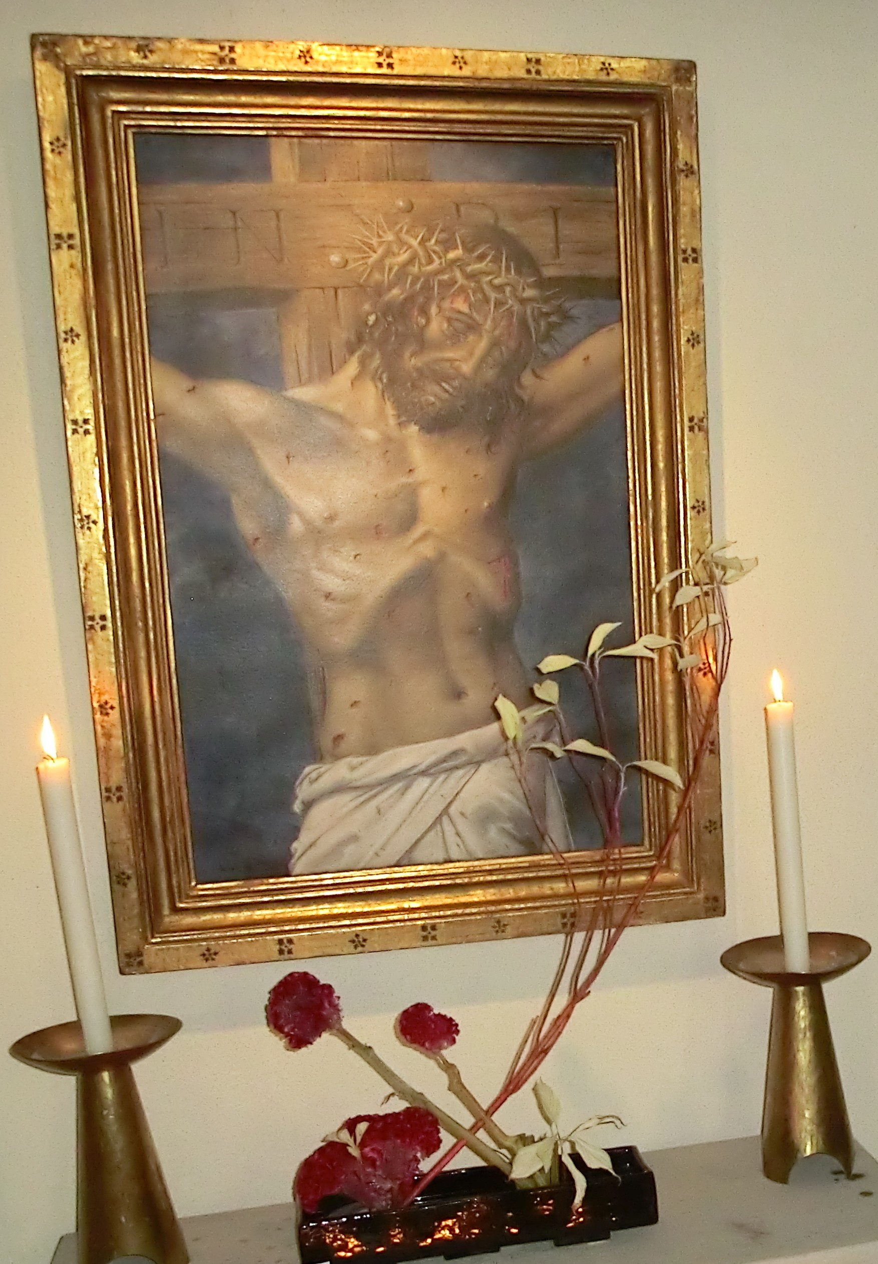 Ikebana am Seitenaltar von St. Johannes Baptist